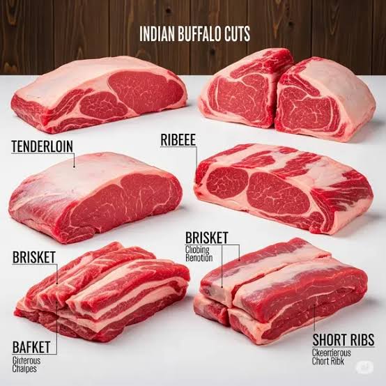 Indian buffalo cuts