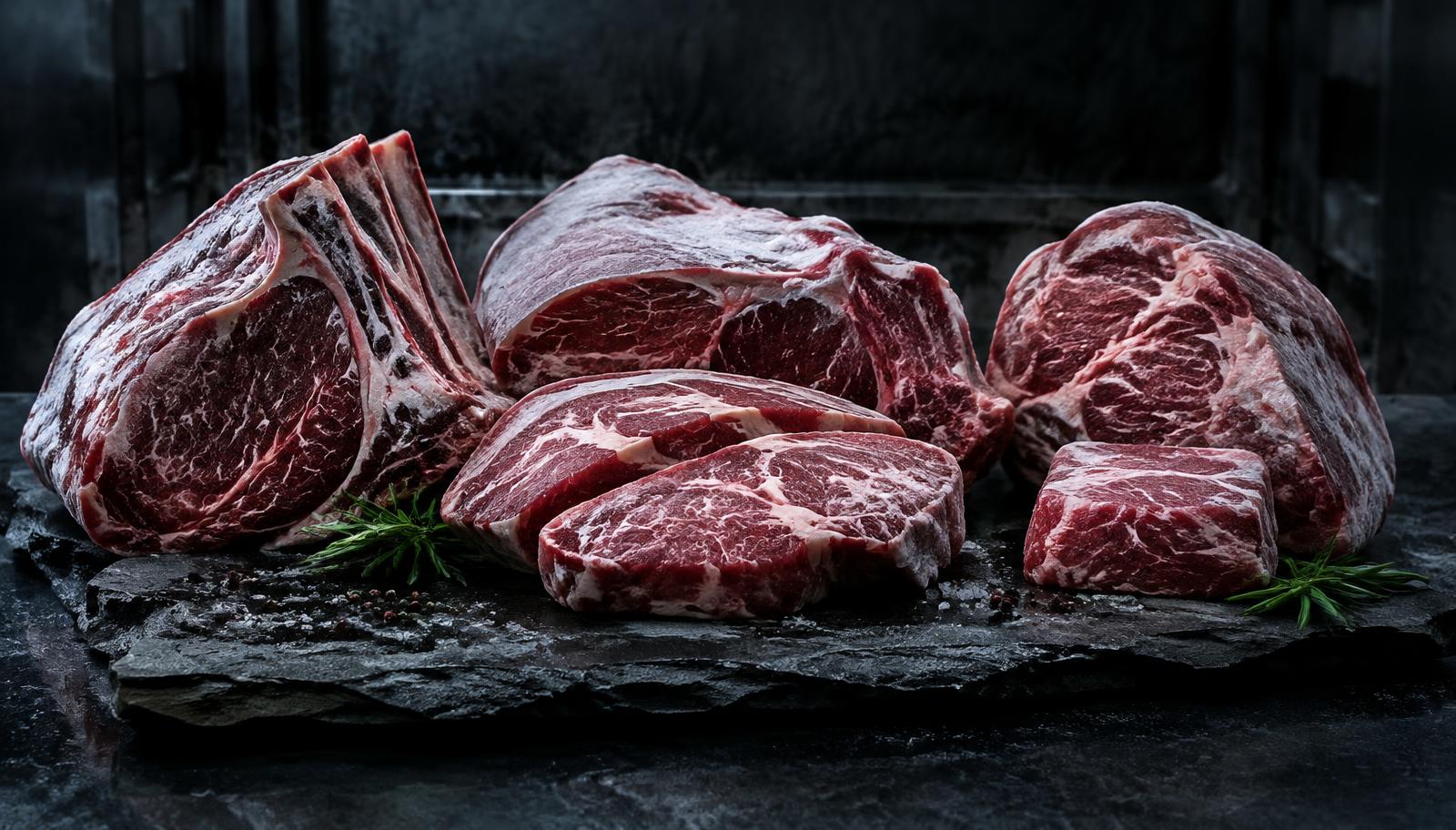 A selection of premium meat cuts